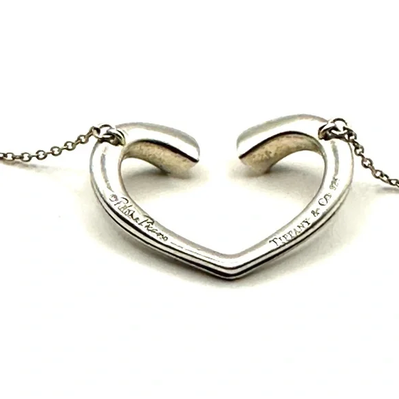 Tiffany & Co Paloma Picasso Silver Tenderness Double Heart Necklace - Picture 10 of 12